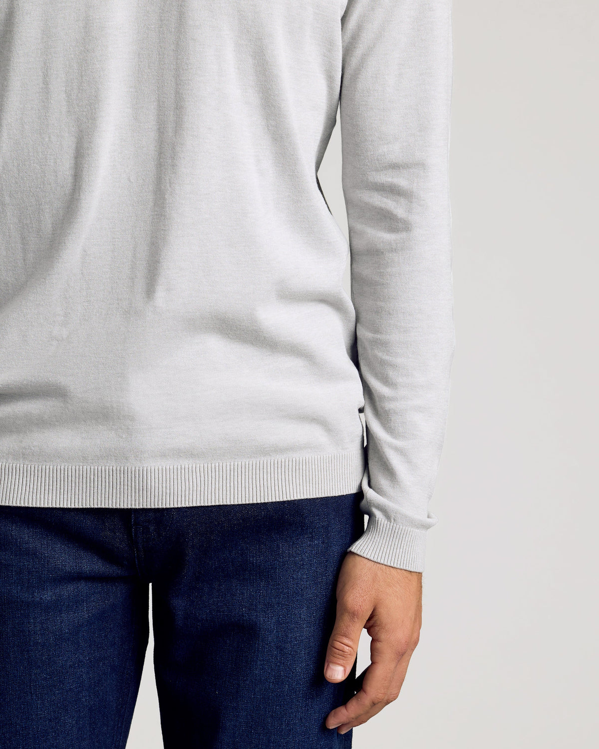 Heather Gray Dressy Crew Neck Sweater