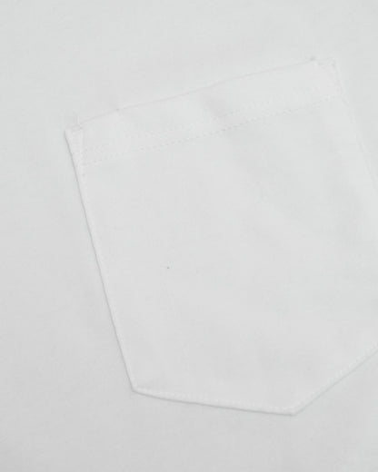 White Heavyweight Long Sleeve Pocket Crew 4-Pack