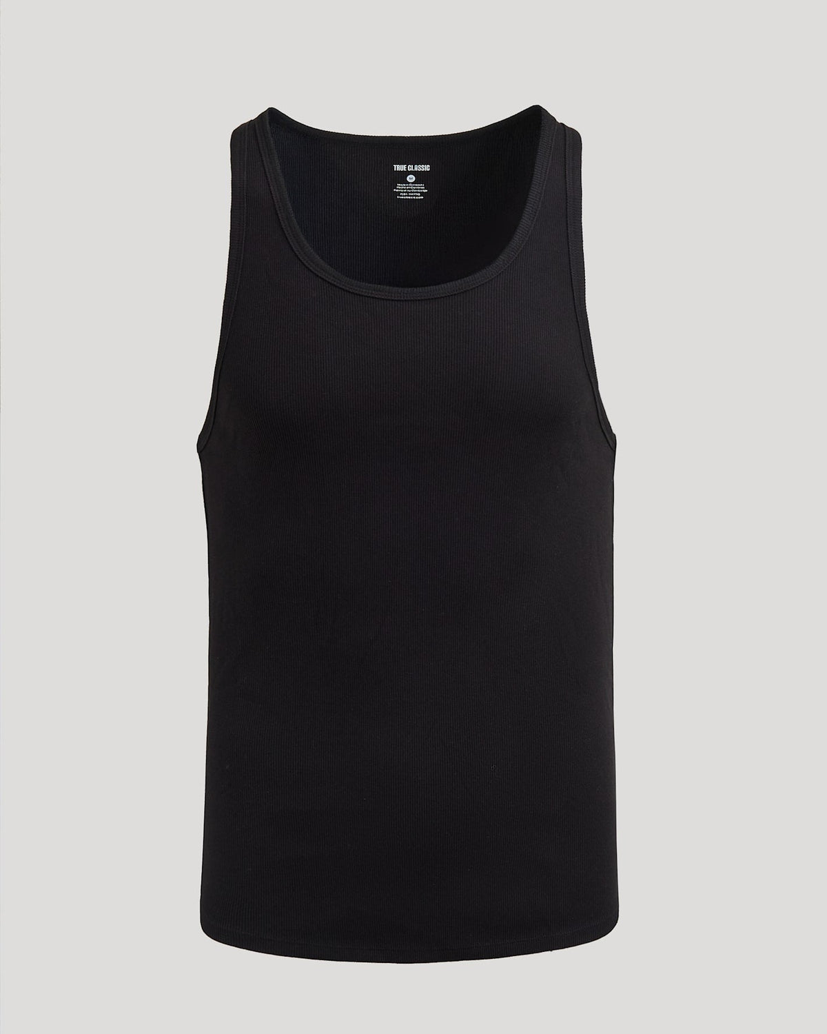 Black Ribbed Curved Hem Tank