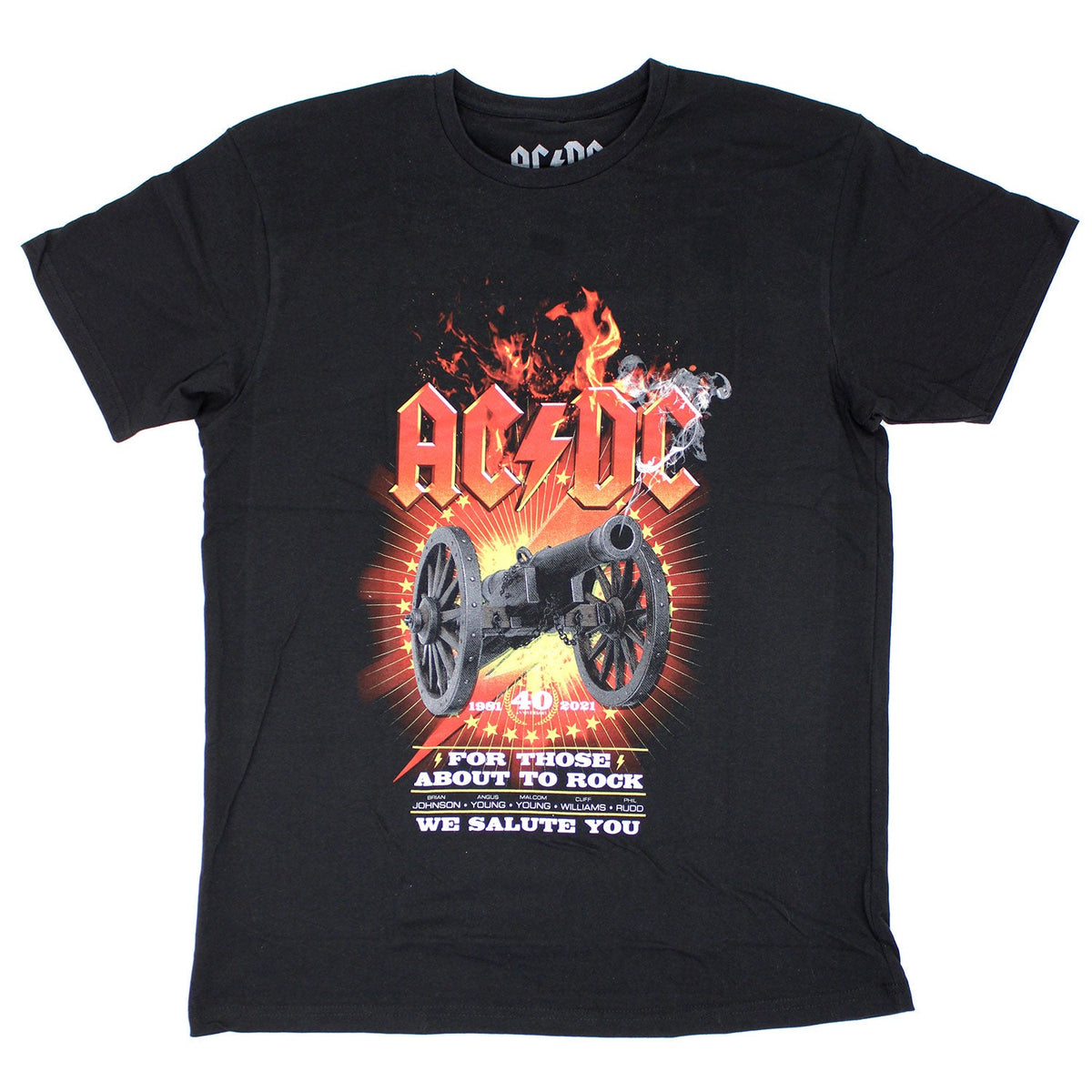 AC/DC FTATR 40th Flaming (Back Print) Slim Fit T-shirt