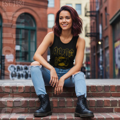 AC/DC AC/DC Monochrome Ftatr Womens Tank