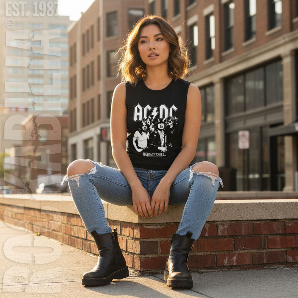 AC/DC AC/DC Bw Highway Photo Womens Tank