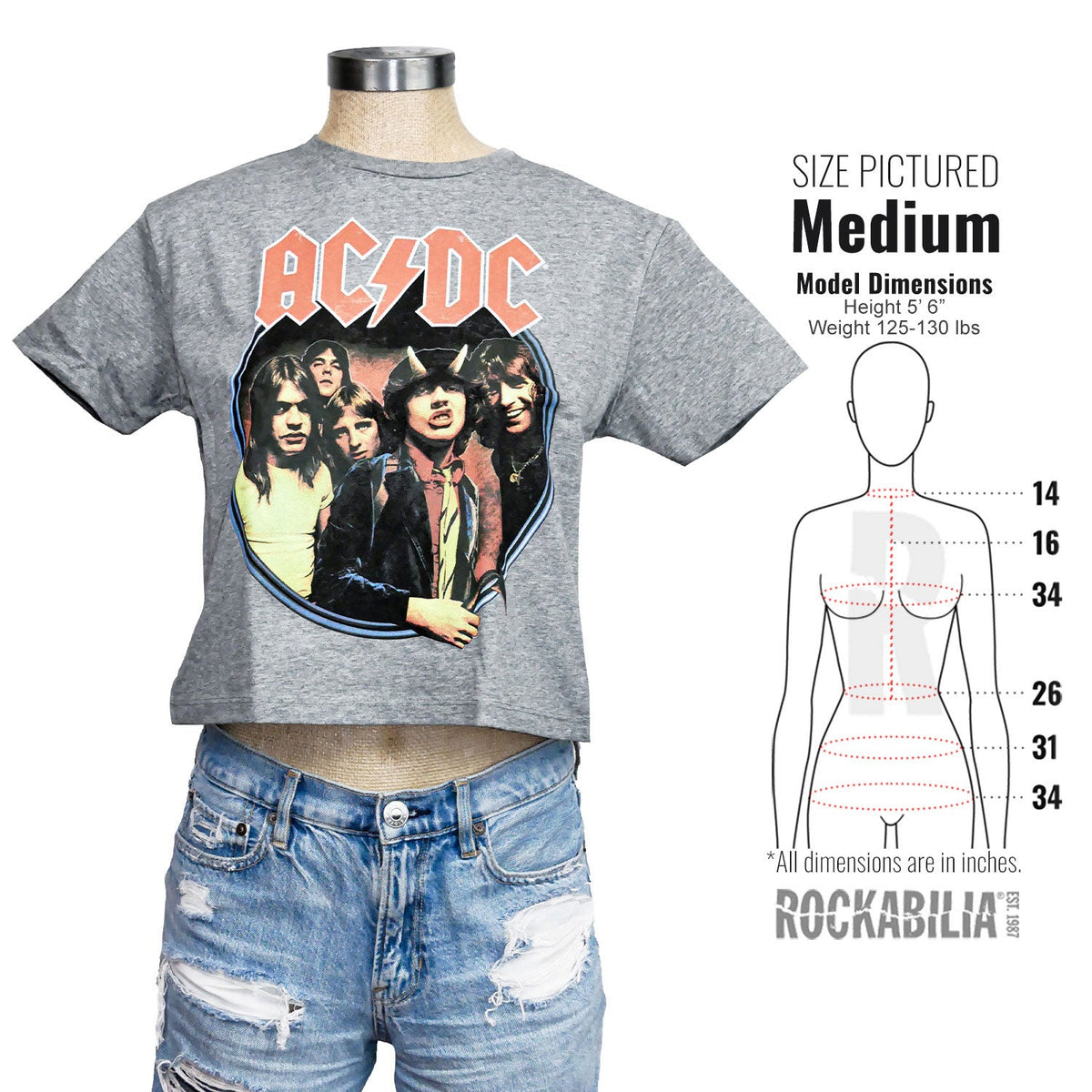 AC/DC Highway To Hell Circle Ladies Crop Top Junior Top