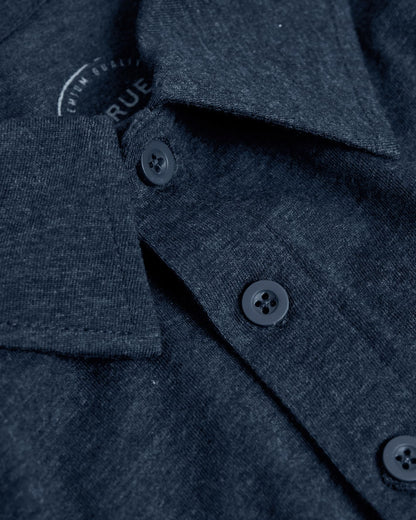 Heather Navy Short Sleeve Tall Polo