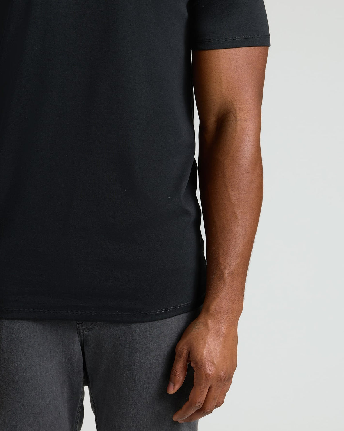 Black Tall Pima Cotton Blend Crew