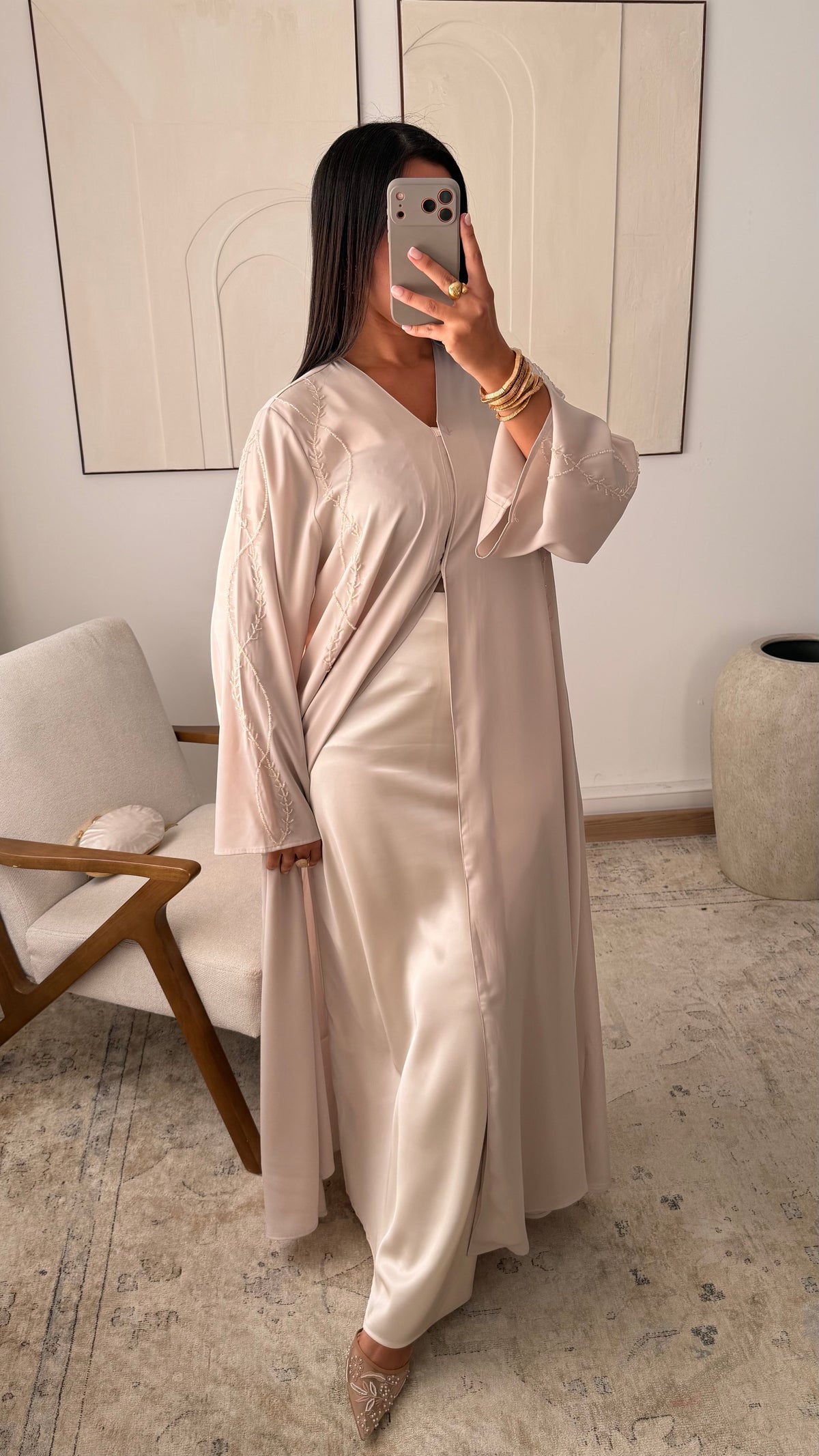 Jupe Ultra Longue Satin I Ecru
