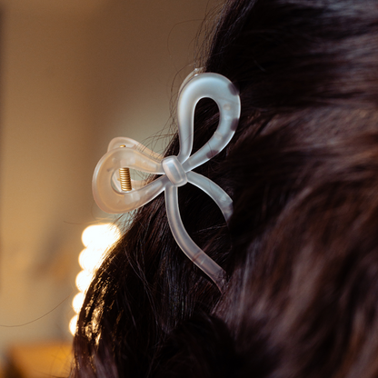 Cute Bow Claw Clip - White