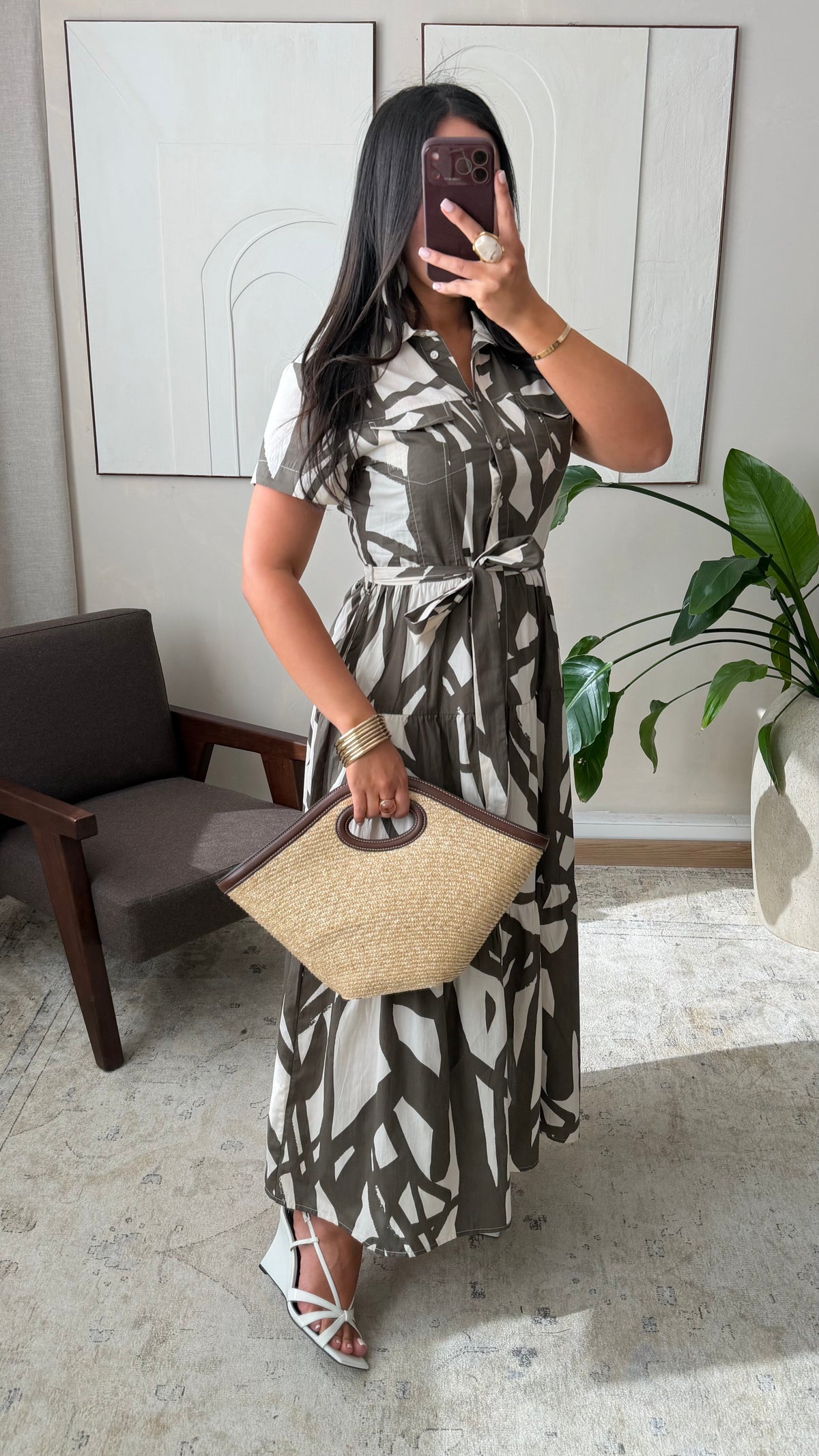 Robe Popeline De Coton A Motifs 100 Coton I Kaki