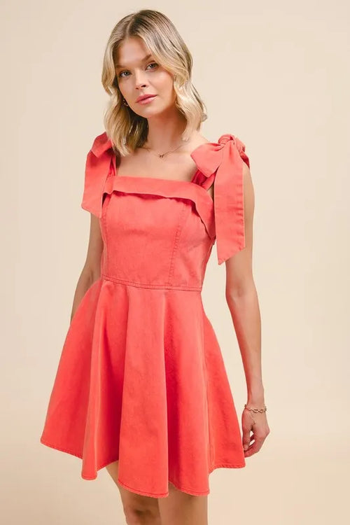 SO ME Fit and Flare Washed Gameday Dress