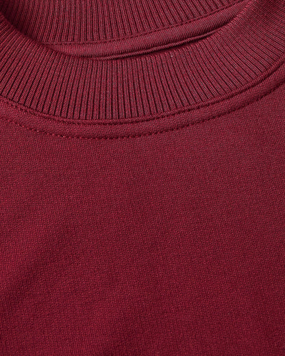 Girls Dark Maroon Slouch Pullover Crew