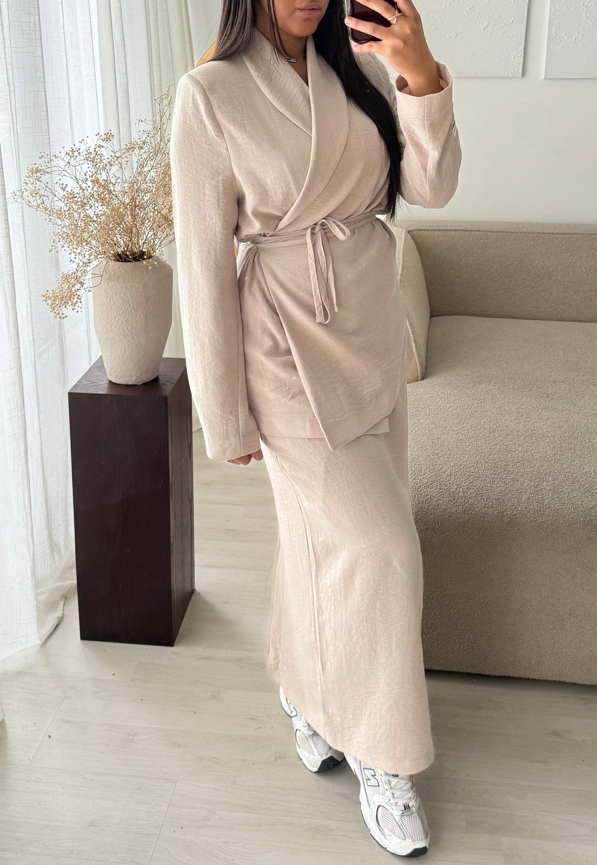 Creation Made In Turquie I Ensemble Jupe Et Blazer Al Kitaan I Beige