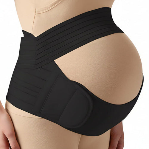 3-in-1 Womens Postpartum Adjustable Belly Band in Black
