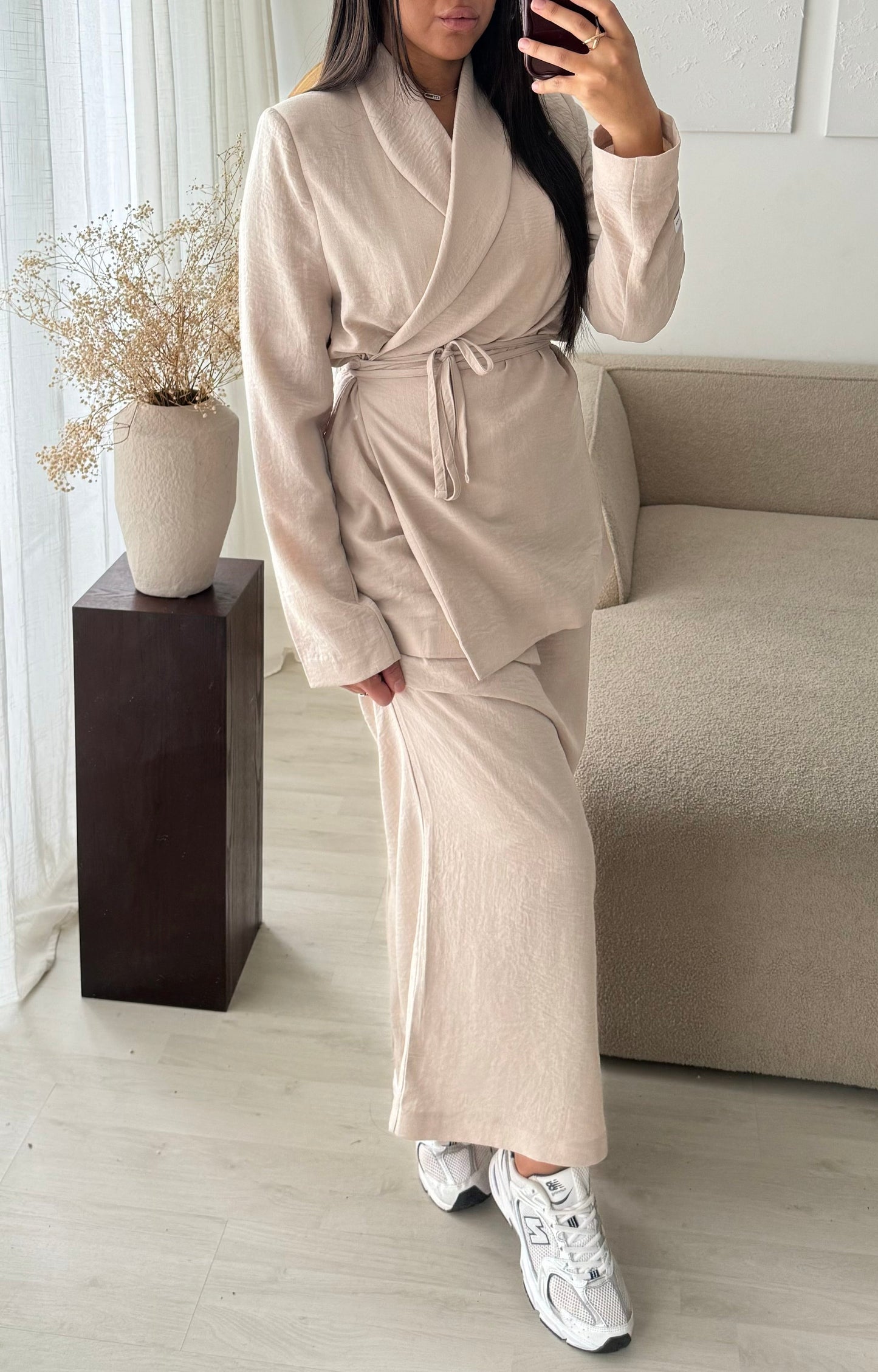 Creation Made In Turquie I Ensemble Jupe Et Blazer Al Kitaan I Beige