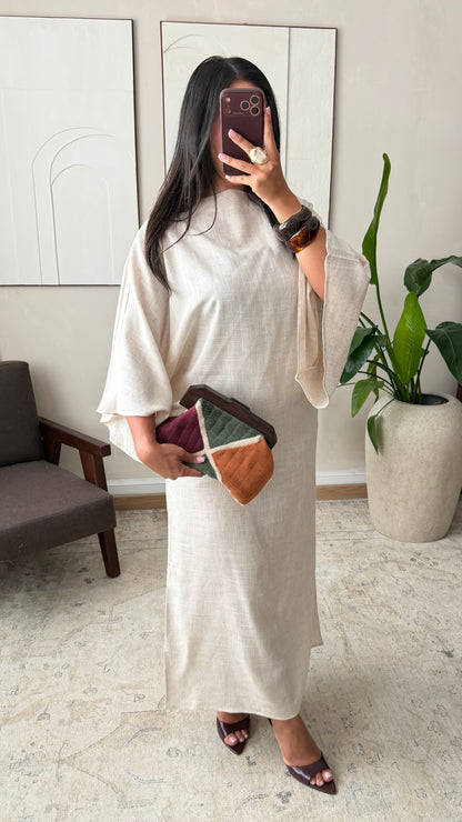 Robe Effet Lin I Beige 1