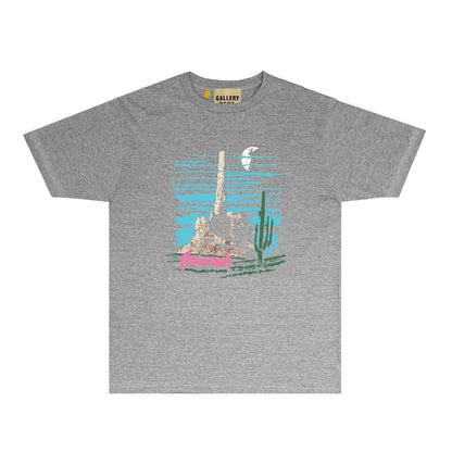 Gallery Dept T Shirt Retro Printed Loose Short-Sleeved Shirt