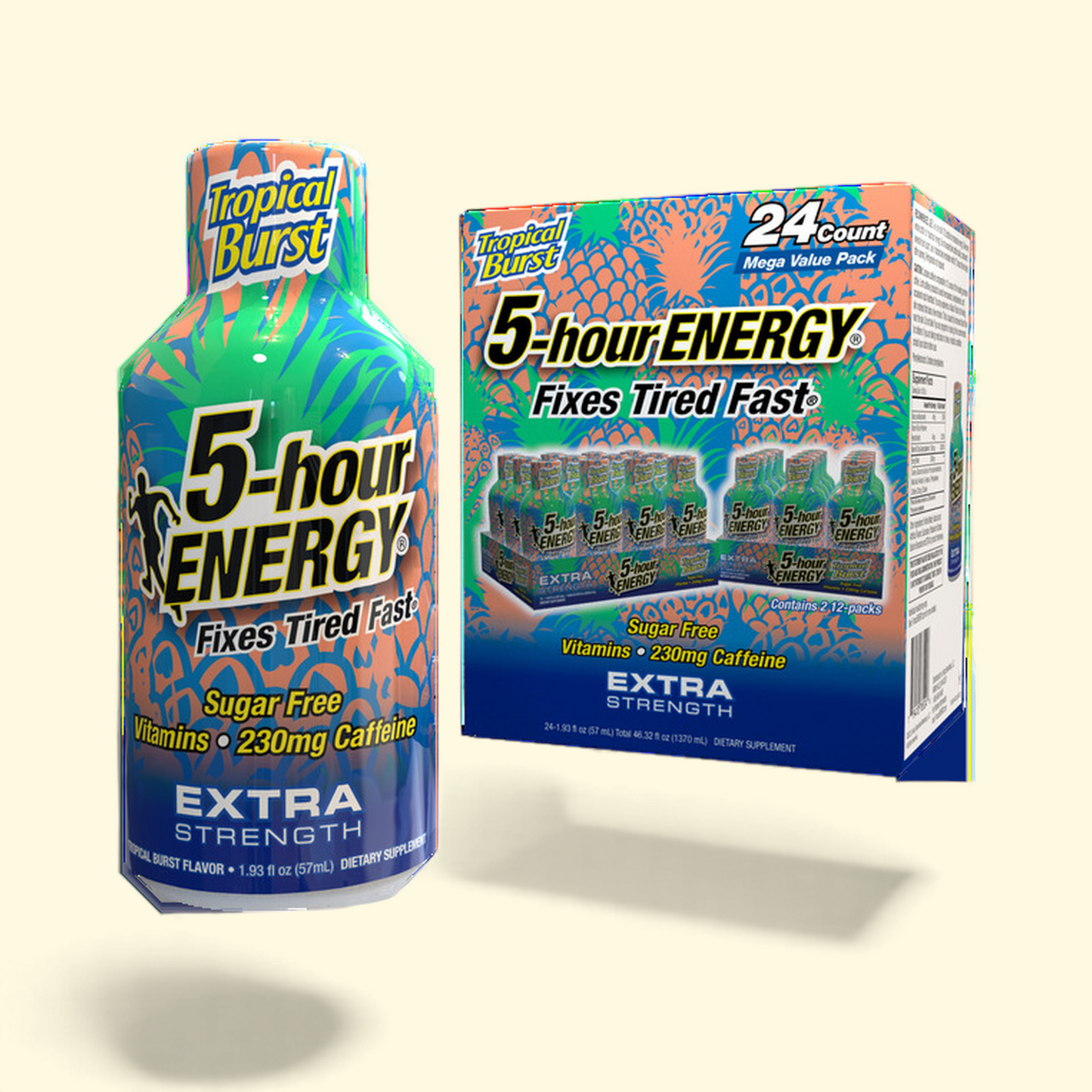 5-hour Energy Shot, Extra Strength, Tropical Burst, 1.93 fl. oz, 24-count