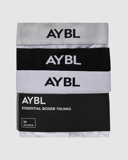 Essential Boxer Trunk (3 pack) - Black/White/Grey