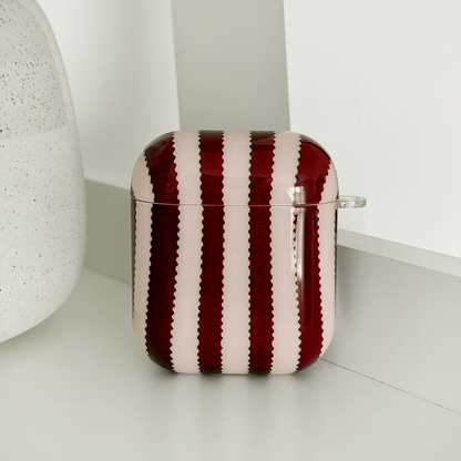 Airpods Case - Blushberry Scallop Stripes