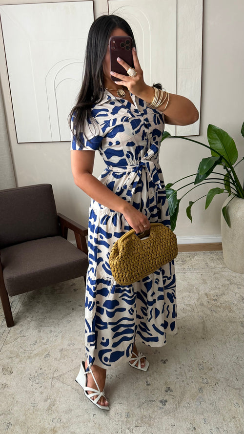 Robe Popeline De Coton A Motifs 100 Coton I Bleu