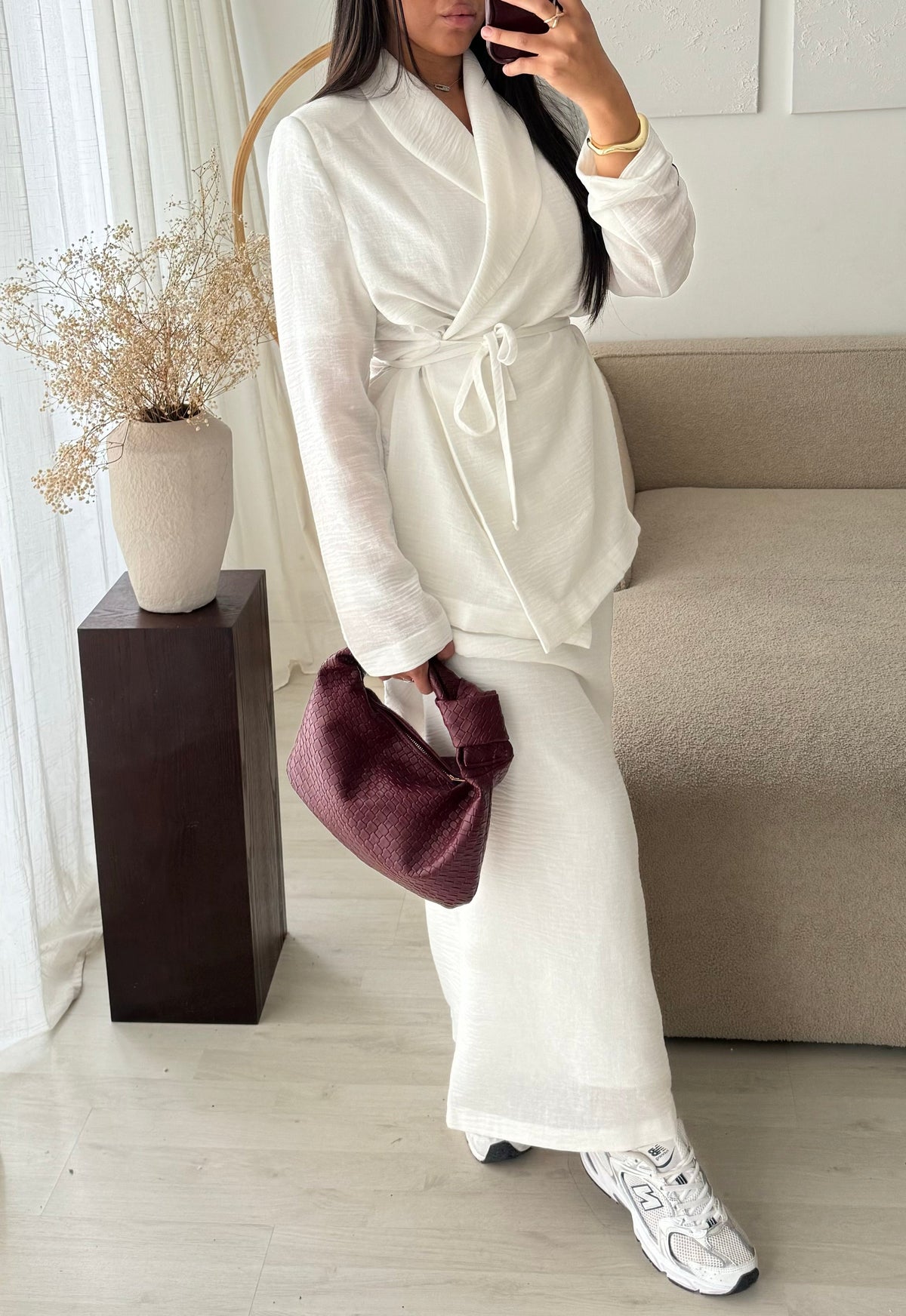 Création MADE IN TURQUIE I Ensemble jupe et blazer AL KITAAN I Blanc