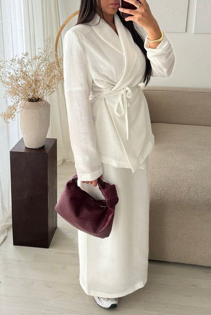 Création MADE IN TURQUIE I Ensemble jupe et blazer AL KITAAN I Blanc