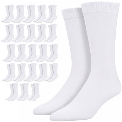 24 Pairs Bamboo Derived Loose Top Socks Diabetic Comfort Circulation White
