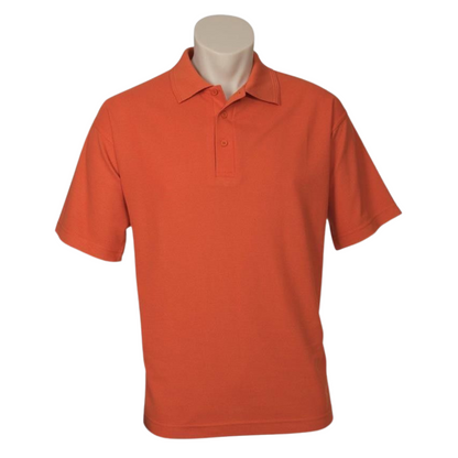10X Mens Plain Short Sleeve Polo Shirt Bulk Pack Orange Pique Knit Upf Casual T Shirt