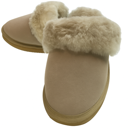 100 Sheepskin Moccasin Slippers Winter Genuine Scuffs Slip On Mens Womens 1
