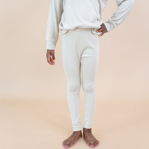 Ribbed Leggings in Bisque