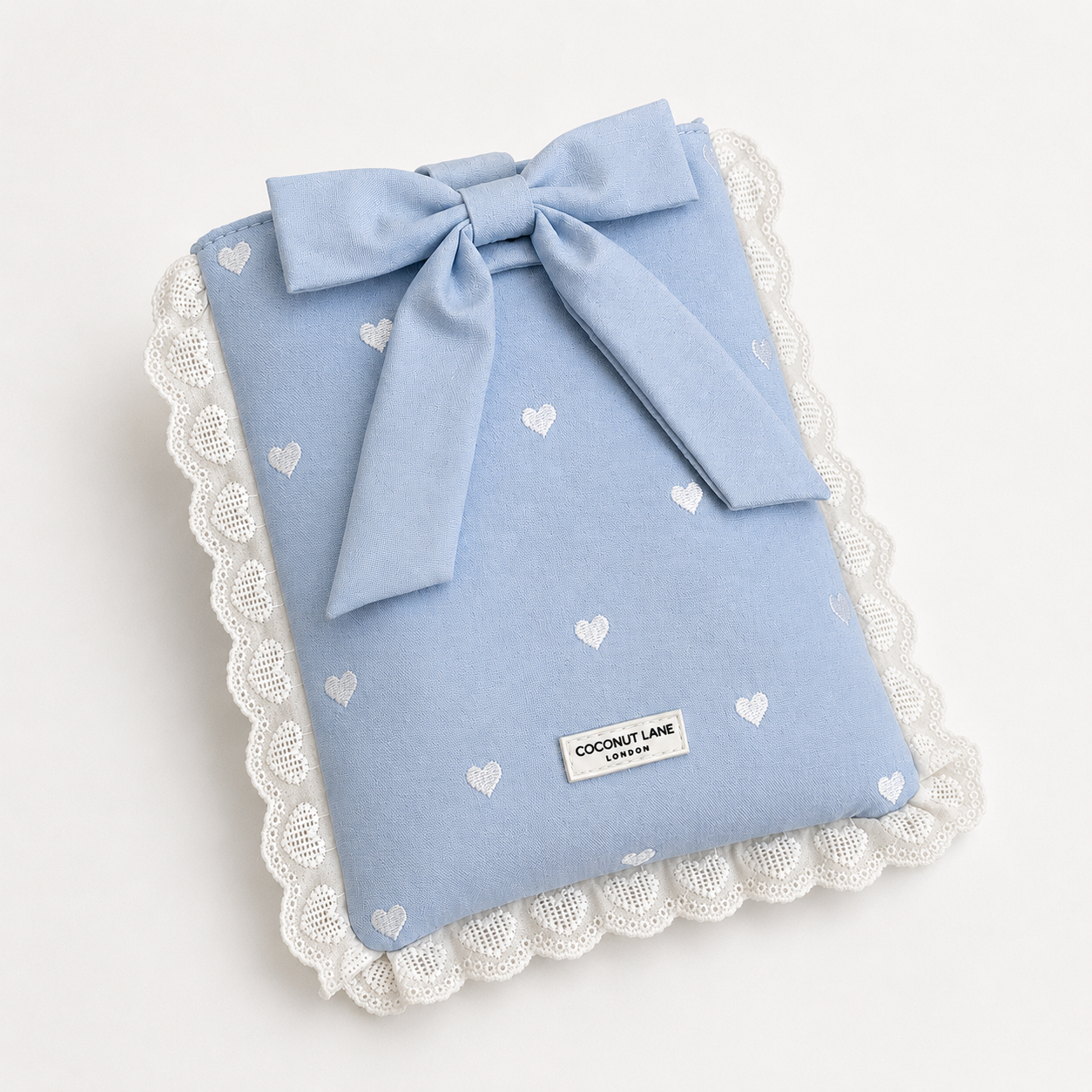 Book Sleeve - Powder Blue Hearts