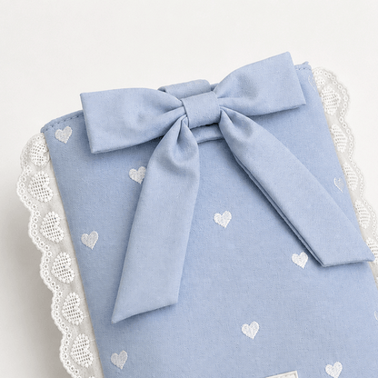 Book Sleeve - Powder Blue Hearts