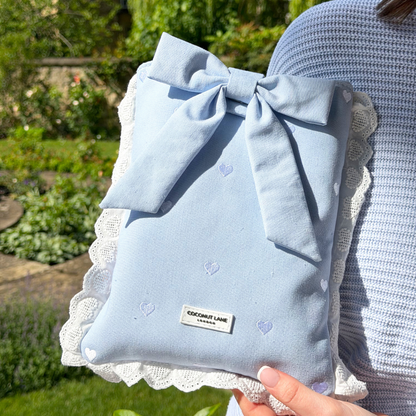 Book Sleeve - Powder Blue Hearts