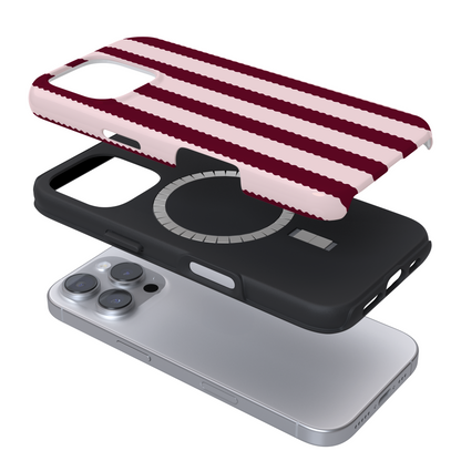 Tough MagSafe® Phone Case - Blushberry Scallop Stripes
