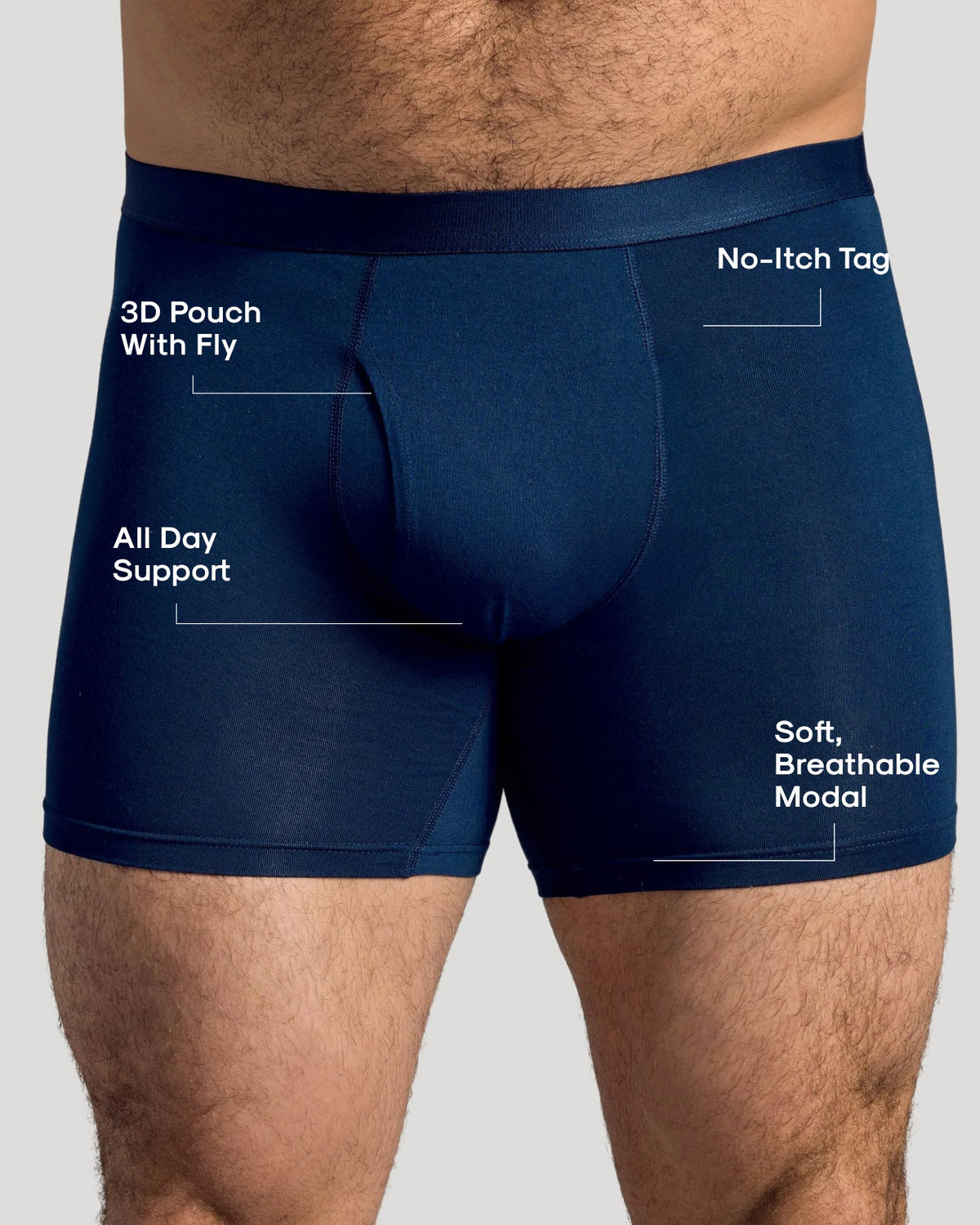 Navy Boxer Briefs W/ Fly 12-Pack 2025