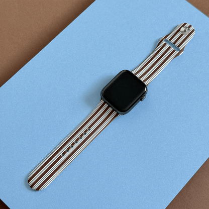 Brown & Blue Stripes Apple Watch Strap
