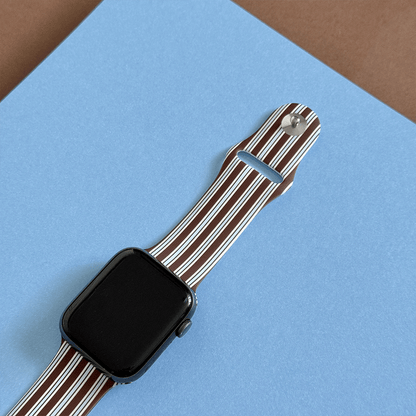 Brown & Blue Stripes Apple Watch Strap