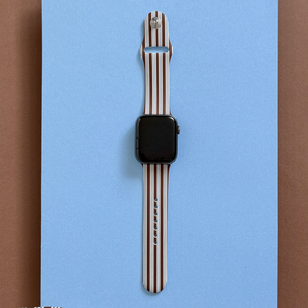 Brown & Blue Stripes Apple Watch Strap