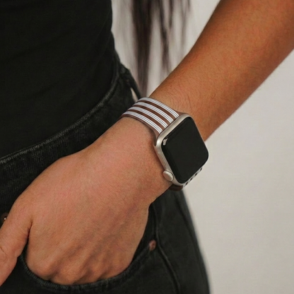 Brown & Blue Stripes Apple Watch Strap
