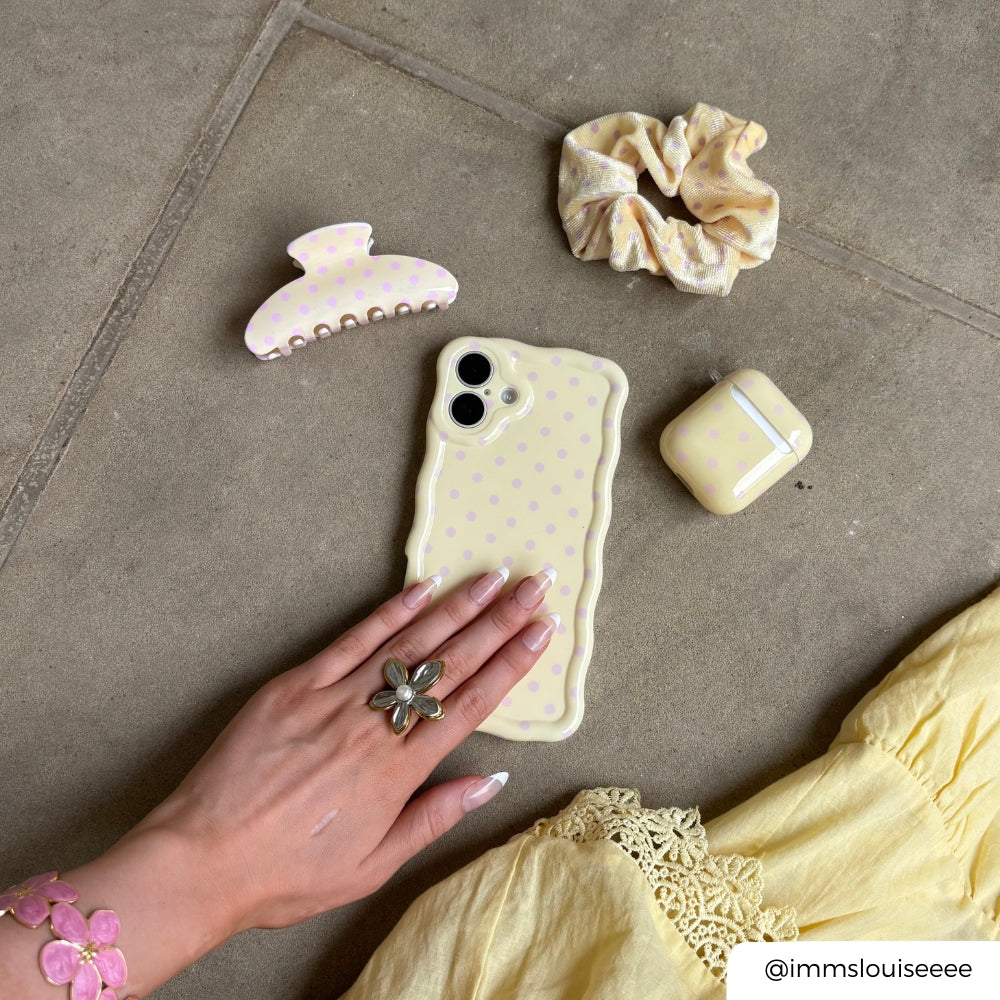 Scrunchie - Butter Blush Polka Dot