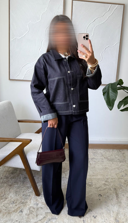 Veste Courte En Jean Daymi 11262V Bleu Brut