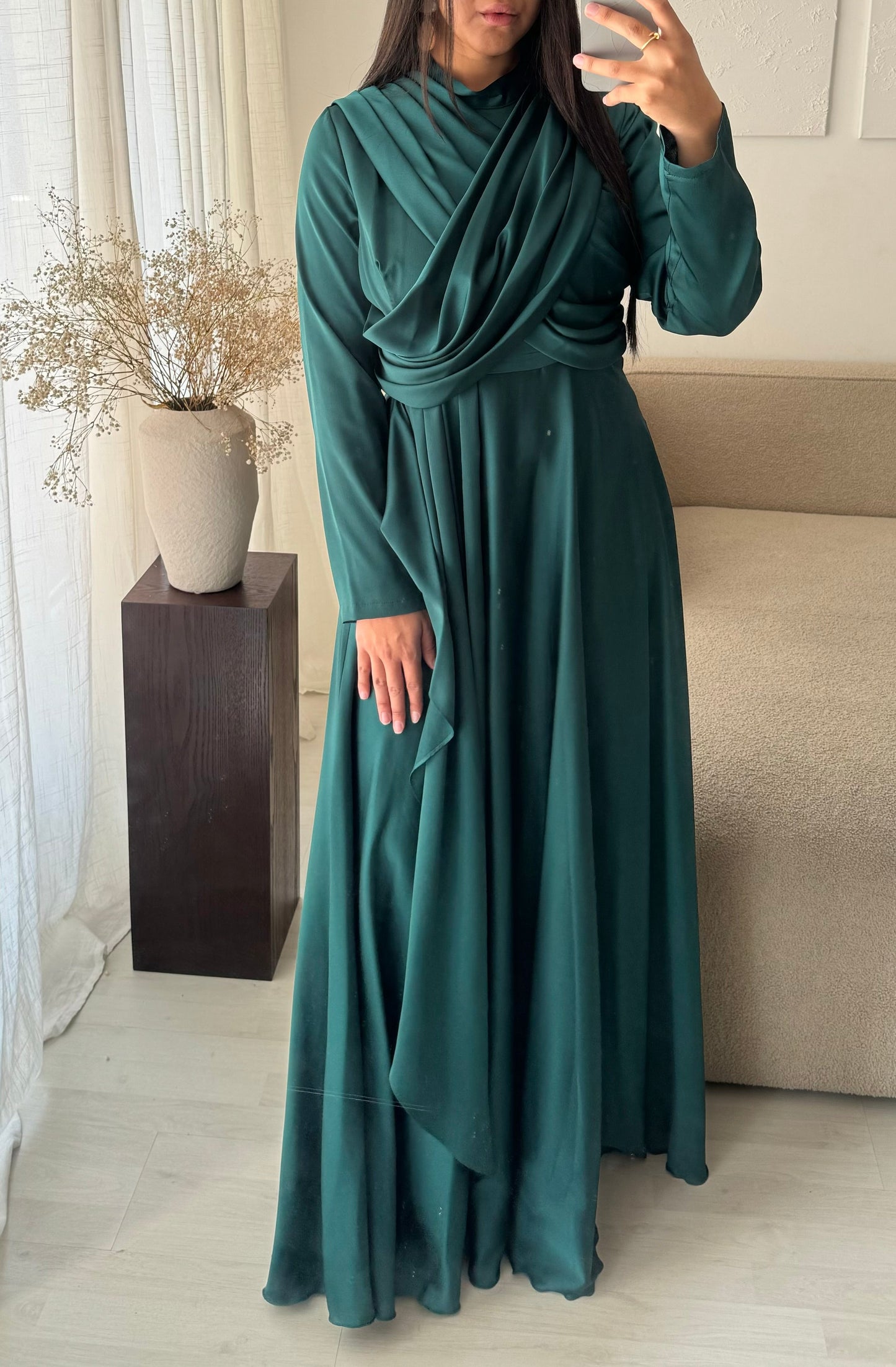 Robe Turquie Col Croise I Vert Emeraude