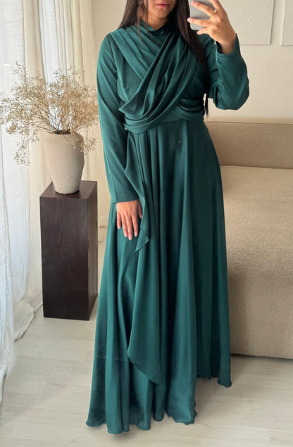 Robe Turquie Col Croise I Vert Emeraude
