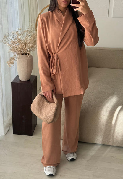 Creation Made In Turquie I Ensemble Pantalon Et Blazer Sahara I Terracotta
