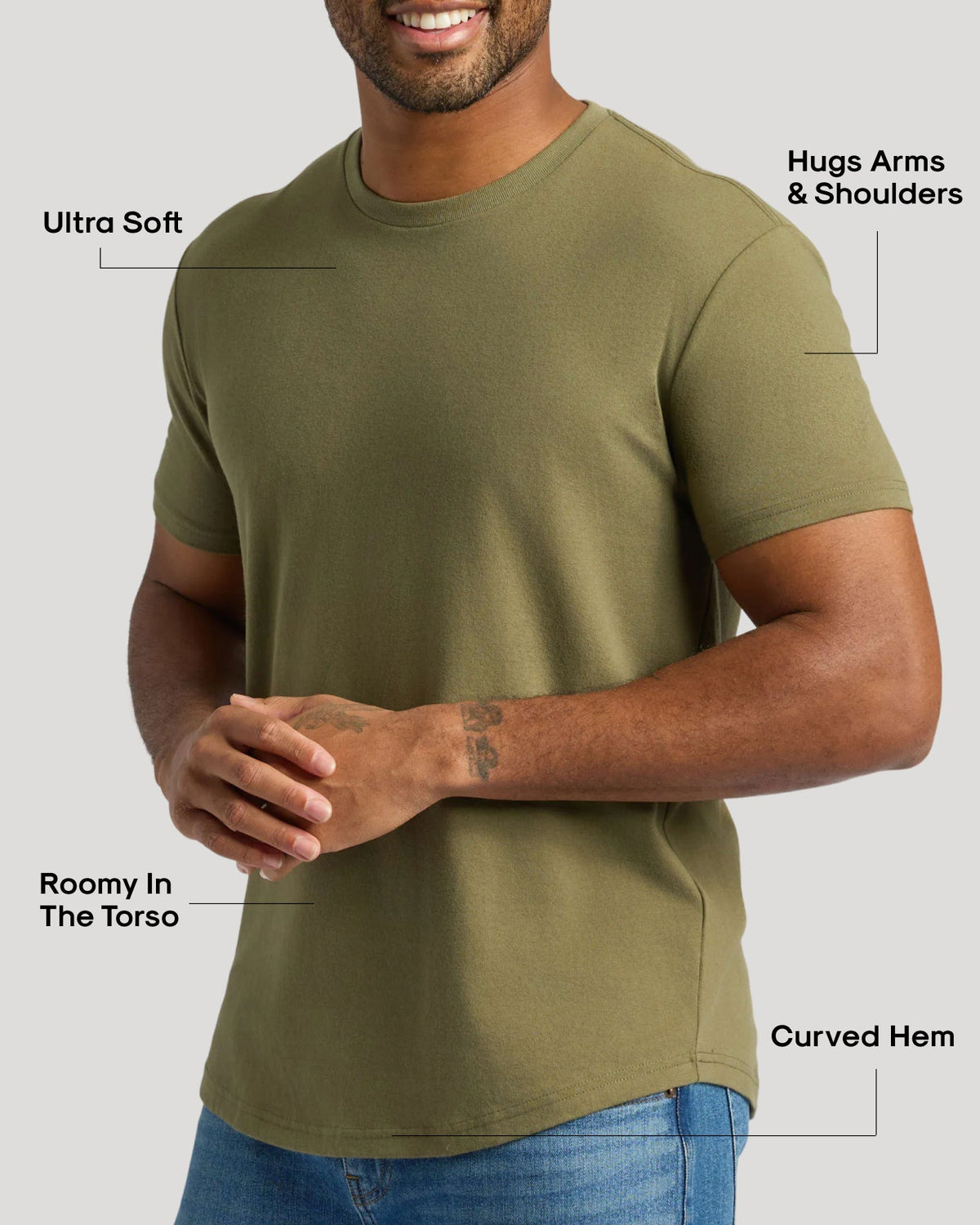 The Staple Curved Hem Classic Crew Neck 3-Pack