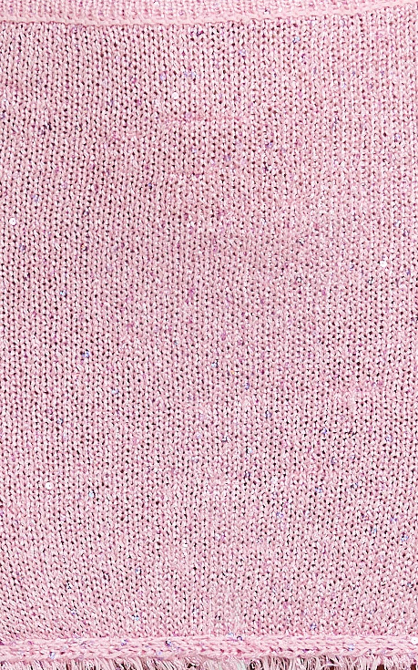 Jaden Mini Skirt - Sequin Knit Low Rise Skirt with Shell Belt in Light Pink