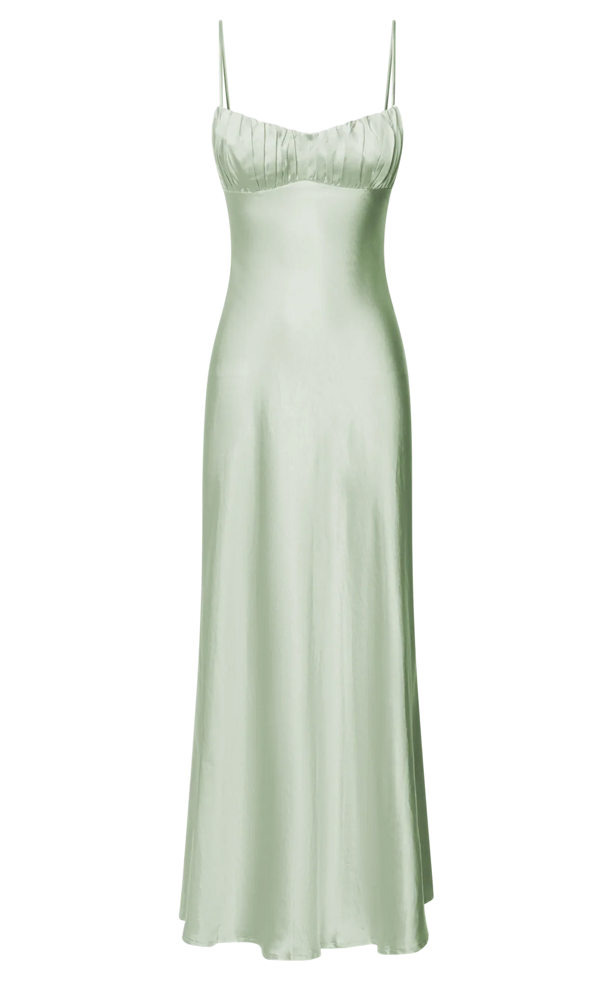 Jonalyn Midi Dress - Open Back Detailing Slip Dress in Sage
