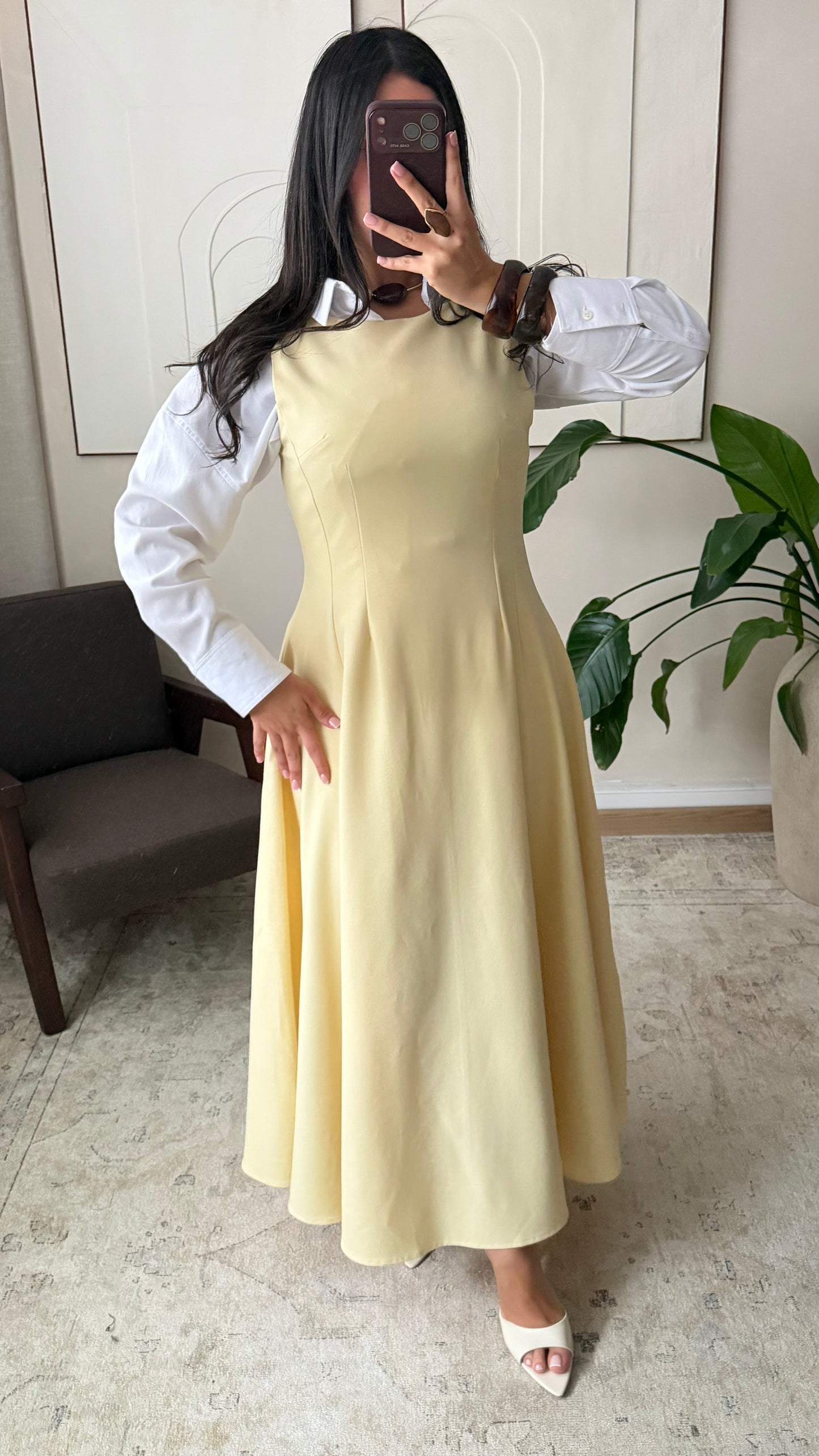 Robe Sans Manches Ajustee I Jaune