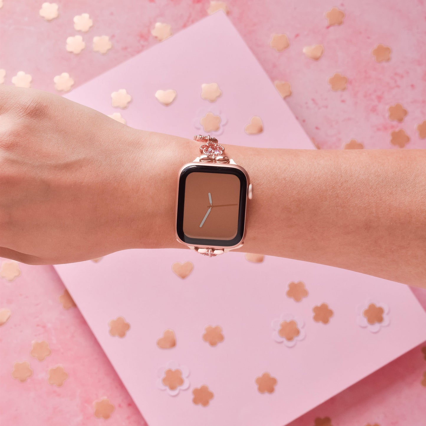 Rose Gold Flower Bracelet Apple Watch Strap