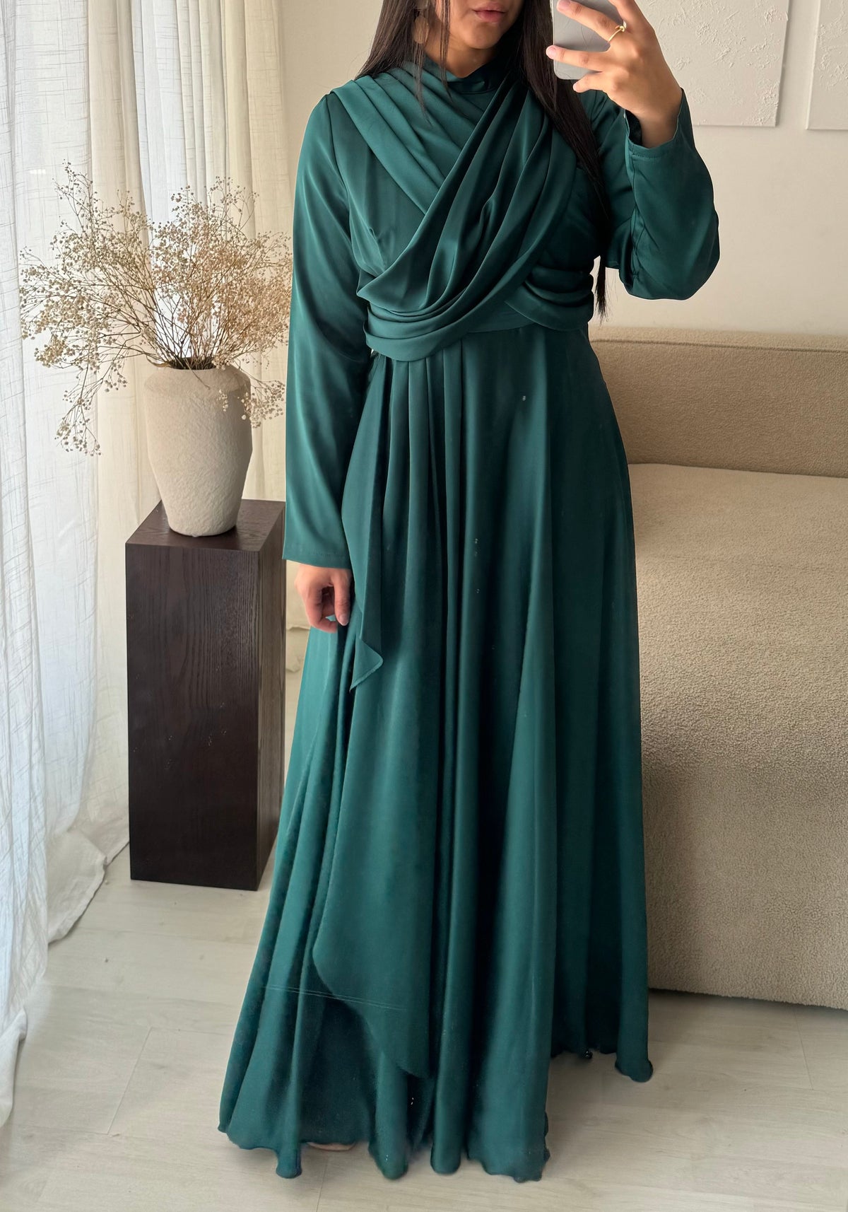 Robe Turquie Col Croise I Vert Emeraude