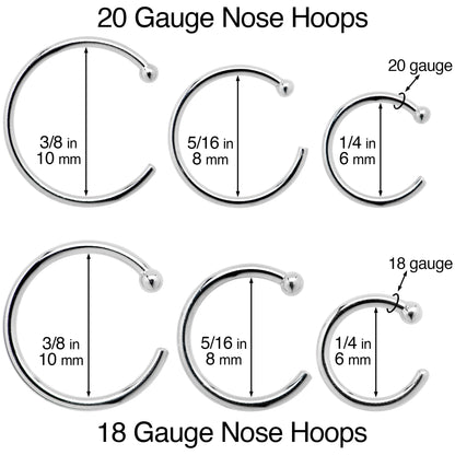 20G 5/16 Solid 18K Rose Gold Nose Hoop